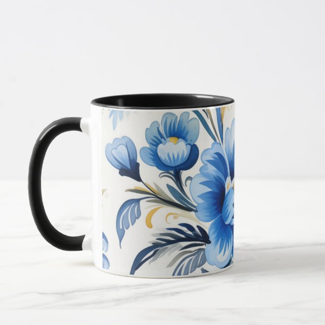 Ukrainian folk art pattern mug (Left)