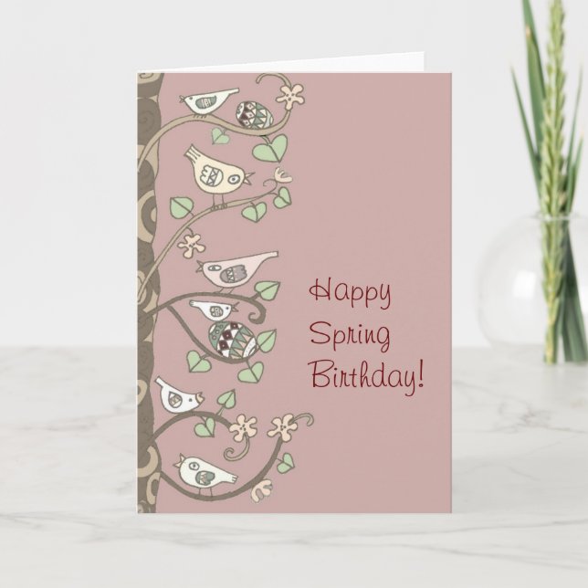 Ukrainian Folk Art Spring Birthday Card (Front)
