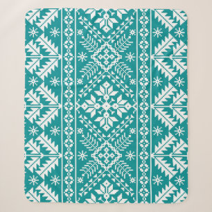 Ukrainian Folk Ethnic Seamless Ornament Sherpa Blanket