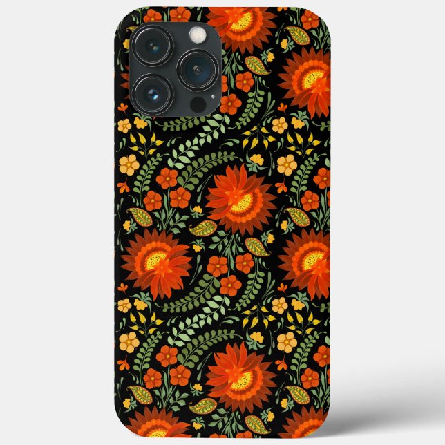 Ukrainian folk floral pattern. Ukrainian style Case-Mate iPhone Case (Back)