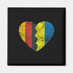Ukrainian German Flag Heart Germany Ukraine Flag R Magnet