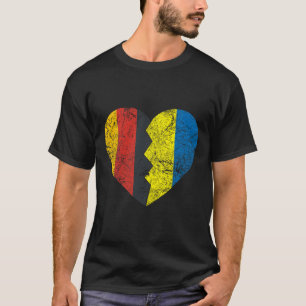Ukrainian German Flag Heart Germany Ukraine Flag R T-Shirt
