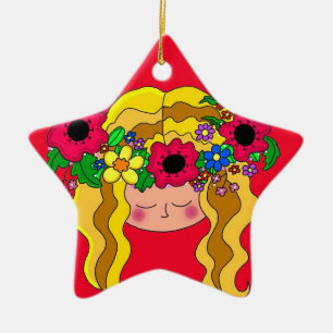 Ukrainian Girl Ceramic Ornament