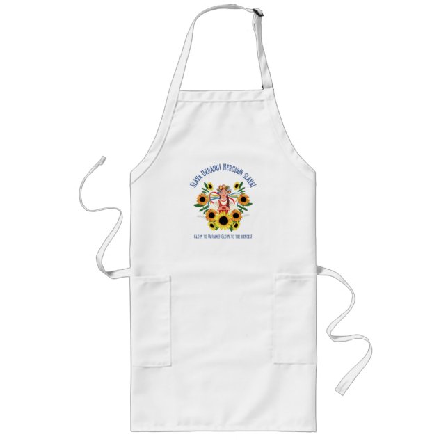 Ukrainian Girl Glory to Ukraine  Long Apron (Front)