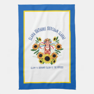Ukrainian Girl Glory to Ukraine Tea Towel