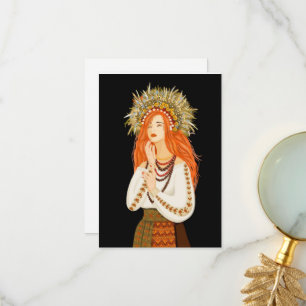 Ukrainian girl in a wreath. Ukraine. Ukraine's Ind Thank You Card