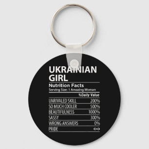 Ukrainian Girl Nutrition Facts Funny Womens Ukrain Key Ring