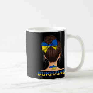Ukrainian Girl - Ukraine Flag Messy Bun Coffee Mug