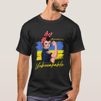 Ukrainian Girl Unbreakable Ukraine Flag T-Shirt