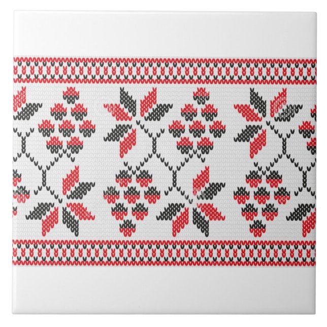Ukrainian Grapevine Vyshyvanka Rushnyk Embroidery Tile (Front)