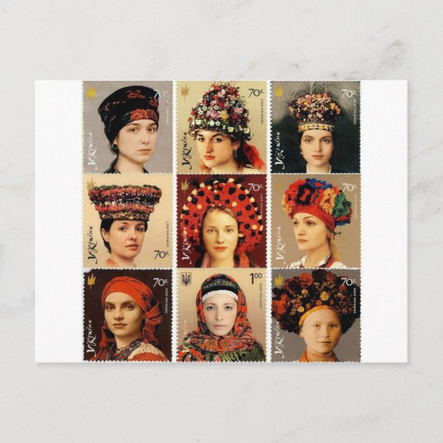 Ukrainian Headdresses Postcard (Front)
