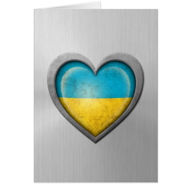 Ukrainian Heart Flag Stainless Steel Effect (Front)