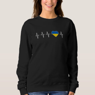 Ukrainian Heartbeat I Love Ukraine Flag Heart Sweatshirt