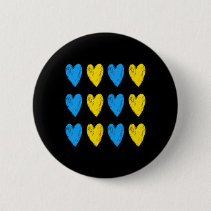 Ukrainian Hearts Support Ukraine Blue Yellow Flag 6 Cm Round Badge