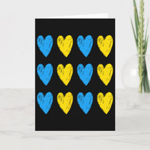 Ukrainian Hearts Support Ukraine Blue Yellow Flag Card
