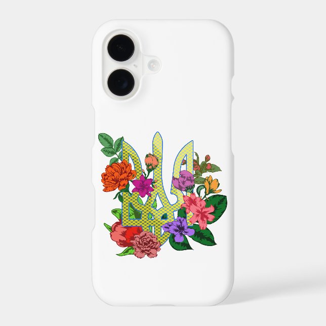 Ukrainian heraldry trident tryzub blooming flowers (Back)