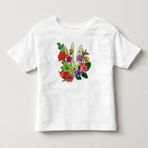 Ukrainian heraldry trident tryzub blooming flowers toddler T-Shirt