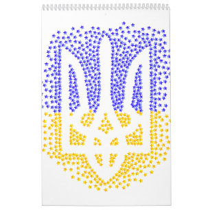 Ukrainian heraldry trident tryzub scattering stars calendar