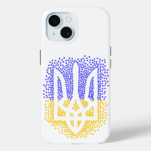 Ukrainian heraldry trident tryzub scattering stars iPhone 15 case