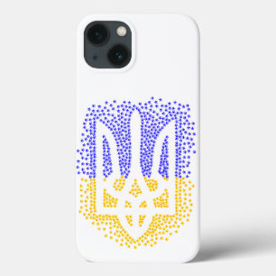 Ukrainian heraldry trident tryzub scattering stars iPhone 13 case