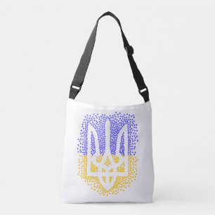 Ukrainian heraldry trident tryzub scattering stars crossbody bag