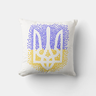 Ukrainian heraldry trident tryzub scattering stars cushion