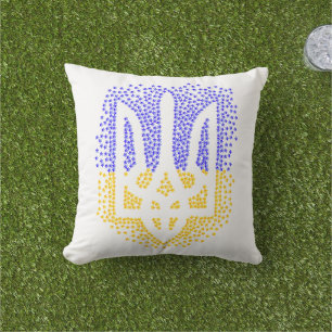 Ukrainian heraldry trident tryzub scattering stars cushion