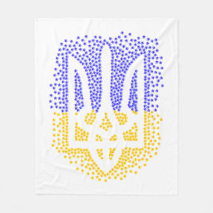Ukrainian heraldry trident tryzub scattering stars fleece blanket