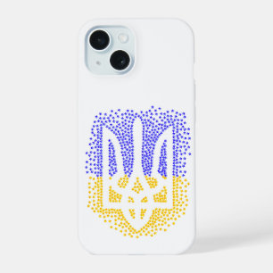 Ukrainian heraldry trident tryzub scattering stars iPhone 15 case
