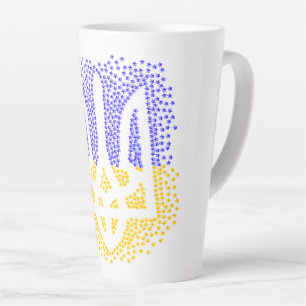 Ukrainian heraldry trident tryzub scattering stars latte mug