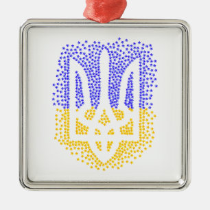 Ukrainian heraldry trident tryzub scattering stars metal ornament