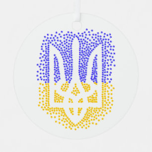 Ukrainian heraldry trident tryzub scattering stars metal tree decoration
