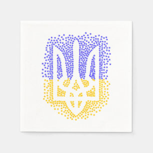 Ukrainian heraldry trident tryzub scattering stars napkin