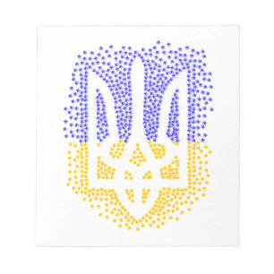 Ukrainian heraldry trident tryzub scattering stars notepad