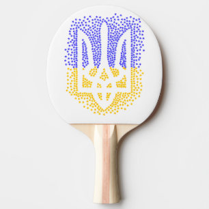 Ukrainian heraldry trident tryzub scattering stars ping pong paddle