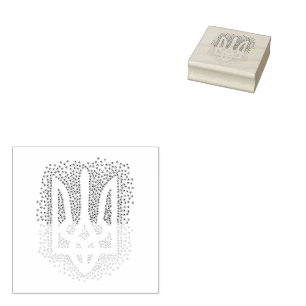 Ukrainian heraldry trident tryzub scattering stars rubber stamp