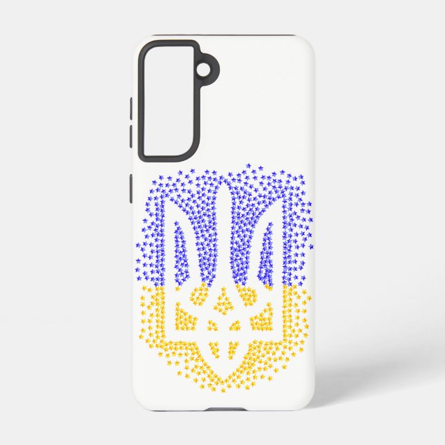 Ukrainian heraldry trident tryzub scattering stars samsung galaxy s21 case (Back)