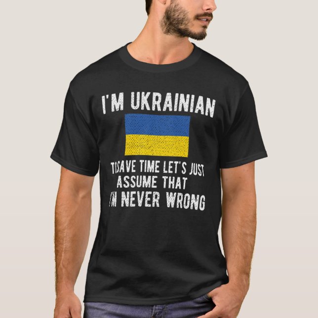 Ukrainian Heritage Ukraine Roots Ukrainian Flag T-Shirt (Front)