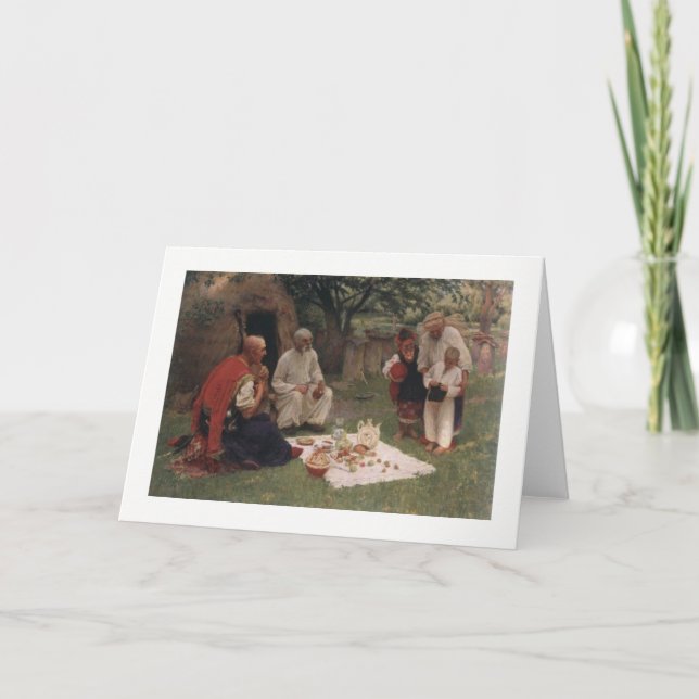 Ukrainian Kozaky/Cossacks at Easter Card (Front)