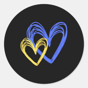 Ukrainian Love Painted Hearts Ukraine Will Win Classic Round Sticker