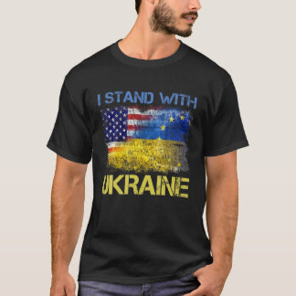 Ukrainian Lover I Stand With Ukraine USA Flag T-Shirt