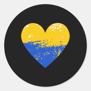 Ukrainian Lover Ukraine Heart Shirt Support Ukrain Classic Round Sticker