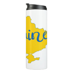 Ukrainian map and lettering thermal tumbler
