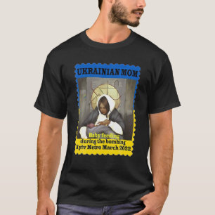 Ukrainian Mum Ukraine Postage Stamp Flag Pride Mot T-Shirt