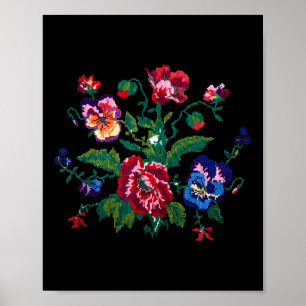 Ukrainian National Clothing Ukrainian Embroidery F Poster