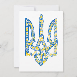 Ukrainian national emblem trident tryzub ethnical