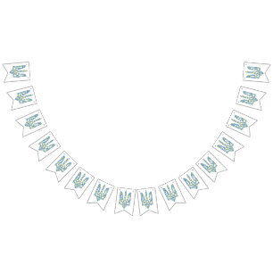 Ukrainian national emblem trident tryzub ethnical bunting 