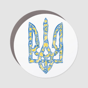 Ukrainian national emblem trident tryzub ethnical car magnet