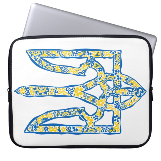 Ukrainian national emblem trident tryzub ethnical laptop sleeve (Front)