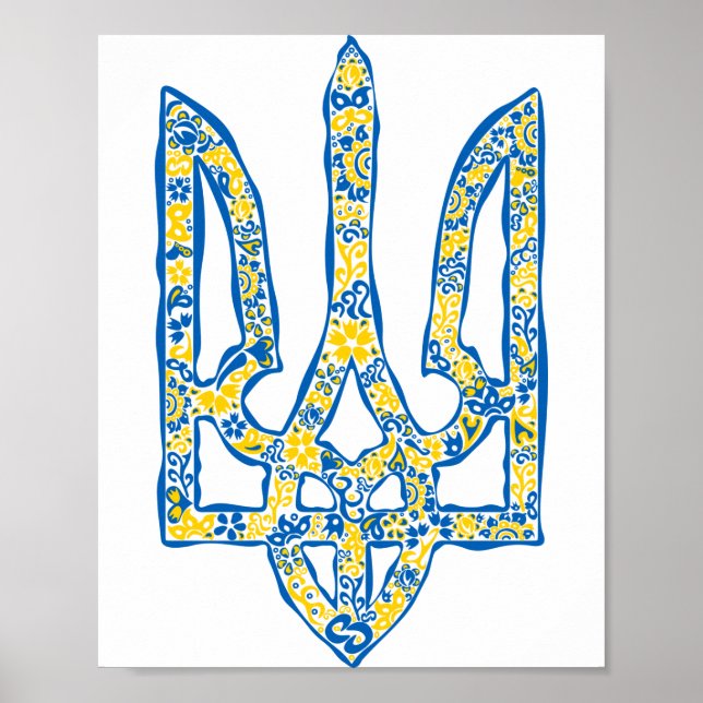 Ukrainian national emblem trident tryzub ethnical poster (Front)